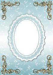 Blossoms Card Front in Turquoise