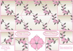 Pink Petals Double Diamond Fold Card