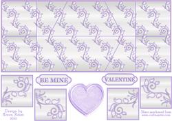 Hearts 'n Swirls in Lilac Double Diamond Fold Card
