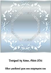 Ornate Large Square Card Front in Ocean Blue
