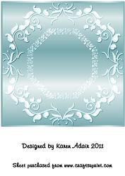 Ornate Large Square Card Front in Turquoise