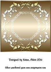 Ornate Large Square Card Front in Bronze