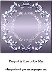 Ornate Large Square Card Front in Damson