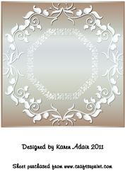 Ornate Large Square Card Front in Arctic