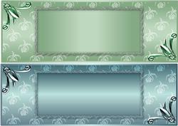 Floralia Large Dl Card Fronts - Green and Turquoise