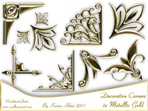 Decorative Corners - Metallic Gold