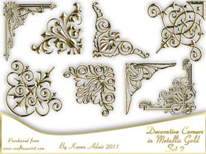 Decorative Corners - Metallic Gold - Set 2