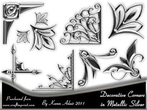 Decorative Corners - Metallic Silver