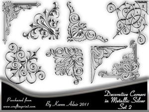 Decorative Corners - Metallic Silver Set 2