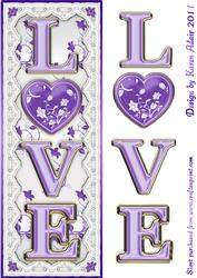 Love Large, Tall Dl Card Front and Step by Step in Lilac
