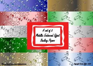 Metallic, Embossed Swirls Paper Set