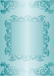 Art Deco Card Front in Aqua