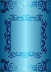 Art Deco Card Front in Mid Blue