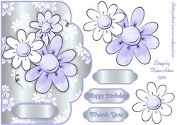 Daisy Splash Scallop Edged Card Front with Step by Step