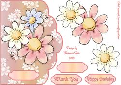 Daisy Splash Scallop Edged Card Front 2 with Step by Step