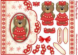 Ruby the Ballerina Bear Scallop Edge Card Front