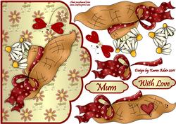 Mothers Day Bonnet Scallop Edged Card Front