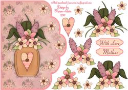 Mothers Flowers Scallop Edge Card Front