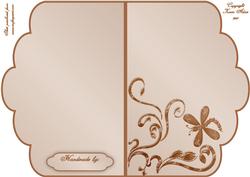 Scalloped Edge Cut and Fold Card Base - Beige
