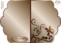 Scalloped Edge Cut and Fold Card Base - Chocolate
