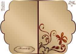 Scalloped Edge Cut and Fold Card Base - Coffee
