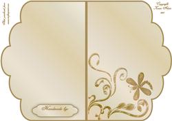 Scalloped Edge Cut and Fold Card Base - Cream