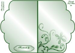 Scalloped Edge Cut and Fold Card Base - Mint Green