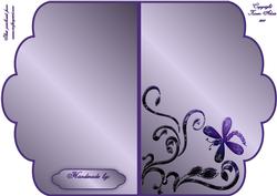 Scalloped Edge Cut and Fold Card Base - Purple