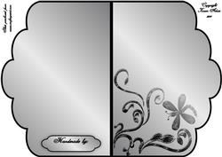 Scalloped Edge Cut and Fold Card Base - Silver