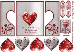 3D Valentine Heart Gatefold Aperture Card