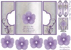 3D Silk Flower in Lilac Gatefold Aperture Card