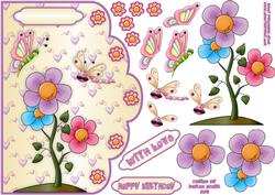 Dragonflower Delight Scallop Edge Card Front