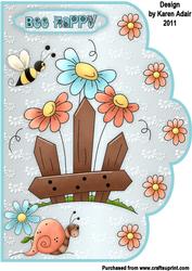 Dozy Daisy Days A4 Scallop Edge Card Front