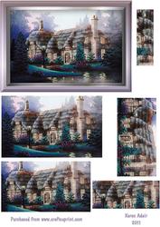Whimsical Cottage Pyramid Card Front