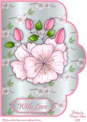 Beautiful Blossoms A4 Scallop Edge Card Front