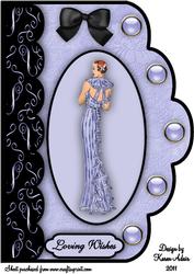 Bonnie in Blue A4 Scallop Edge Card Front