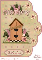 Flowers for Mother A4 Scallop Edge Card Front