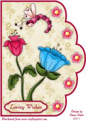 More Dragonflowers! A4 Scallop Edge Card Front
