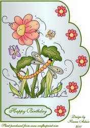 Spring Splash A4 Scallop Edge Card Front