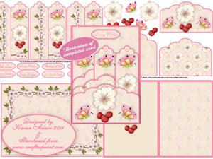 Cherry Blossom Dreams Scalloped Top Pocket Bookmarks Kit
