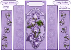 Sweetheart Roses in Lilac Theatre Fold Card Panels