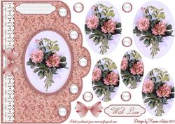 Blush Roses Pyramid Scallop Edge Card Front