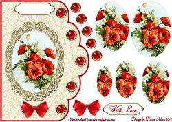 Pretty Poppies Scallop Edge Card Front