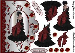 A Vision in Scarlet Scallop Edge Card Front