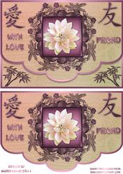 Lotus Blossom Scallop Edge Envelope Card Front