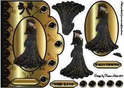Black Beauty Scallop Edge Card Front