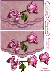 Sweetheart Rose Faux Envelope Card Front