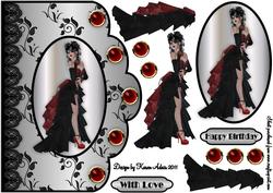 A Vision in Scarlet 2 Scallop Edge Card Front