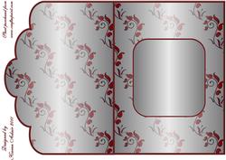 A Vision in Scarlet Scallop Edge Card Insert