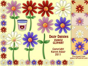 Dozy Daisies Clipart Set